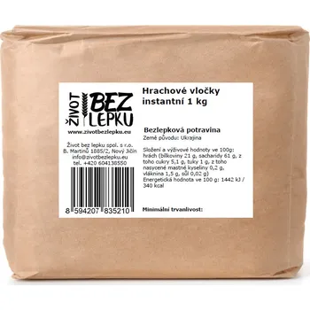 Život bez lepku Hrachové vločky instantní 1 kg