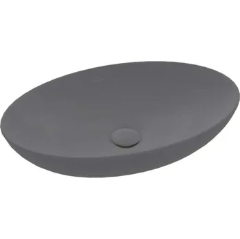 Umyvadlo Villeroy & Boch Loop&Friends - Umyvadlo na desku, 56x38 cm, bez přepadu, CeramicPlus, Graphite 4A4701i4