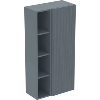 Nábytek Ideal Standard Finesse - Boční skříňka, 60x30x120 cm, 1 dvířka, panty vpravo, Ribbed Matt ashblue E3443UQ