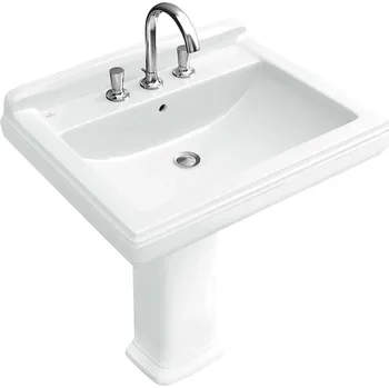 Villeroy & Boch Hommage - Umyvadlo 75x58 cm, s přepadem, 3 otvory pro baterii, Ceramicplus, bílá 7101A1R1