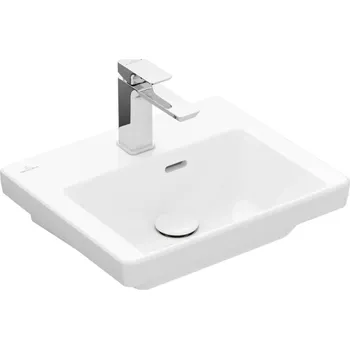 Villeroy & Boch Subway 3.0 - Umývátko nábytkové 45x37 cm, s přepadem, otvor pro baterii, CeramicPlus, Stone White 4370FKRW