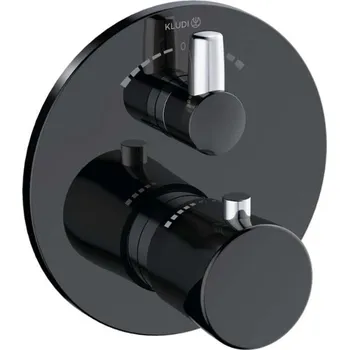 Vodovodní baterie Kludi Balance - Termostatická baterie pod omítku, pro 2 spotřebiče, matná černá/chrom 528108775