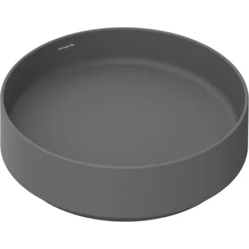 Umyvadlo Hansgrohe Xuniva Evo S - Umyvadlo na desku, průměr 40 cm, bez přepadu, bez otvoru pro baterii, matná šedá 60323760