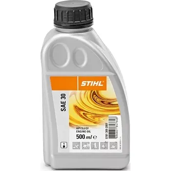 Motorový olej Motorový olej pro čtyřtaktní motory SAE 30 0,5 l STIHL (07813092001) (Motorový olej STIHL SAE 30 je vhodný do všech podmínek při použití zahradních přístrojů se 4taktními motory, jako je např. benzínová sekačka STIHL RM 650.)