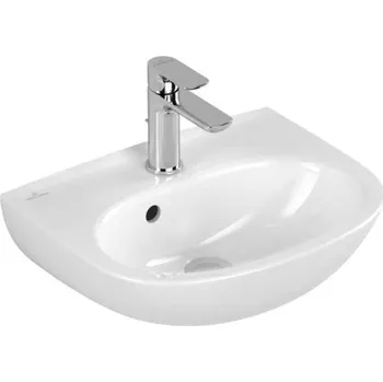 Umyvadlo Villeroy & Boch O.novo - Umývátko 45x36 cm, s přepadem, otvor pro baterii, alpská bílá 43404501