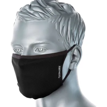 rouška PORTWEST 3-vrstvá antimikrobiální látková rouška na obličej výprodej Barva: černá