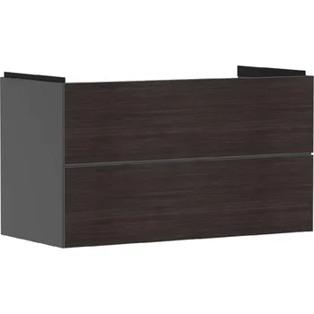 Koupelnový nábytek Hansgrohe Xevolos E - Umyvadlová skříňka 98x58x48 cm, 2 zásuvky, matná šedá/tmavý dub 54183730