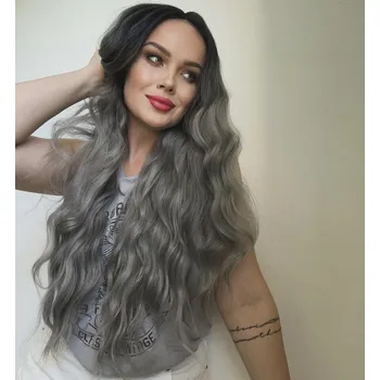 Paruka Černo-stříbrná paruka Rachel se síťkou (lace front)