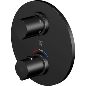 Vodovodní baterie Steinberg 100 - Termostatická baterie pod omítku pro 3 spotřebiče, matná černá 100 4123 3 S