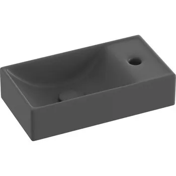 Umyvadlo Ravak Veda Wall, Umývátko 40x22, s otvorem vpravo, antracit XJXP3240000