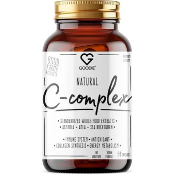 Goodie Natural Vitamin C-Komplex - Celistvý BIO extrakt z Acerola & Amla & Rakytník NakoMIN® - 60 kapslí