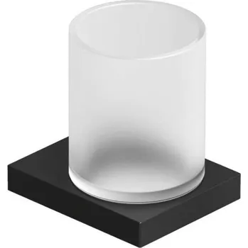 Držák na kartáček Kludi Vela C - Držák kartáčků a pasty, sklo/matná černá 3197539