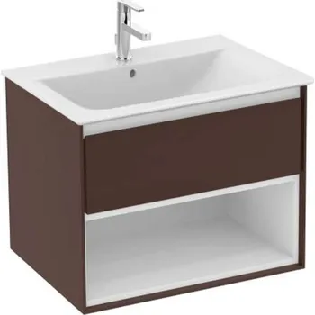 Koupelnový nábytek Ideal Standard Connect Air - Skříňka pod umyvadlo, 60x44x52 cm, hnědá mat/bílá mat E0826VY