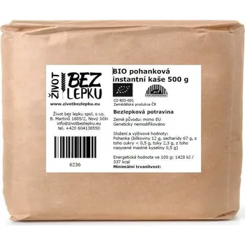 Život bez lepku BIO pohanková kaše instantní natural 500 g