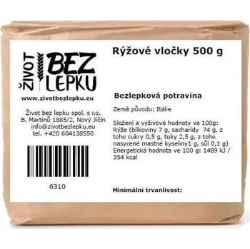 Život bez lepku Rýžové vločky instantní 500 g