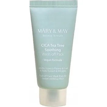 Pleťová maska MARY & MAY Pleťová maska Cica Tea Tree Soothing Wash Off Pack 30 g + 2 měsíce na vrácení zboží