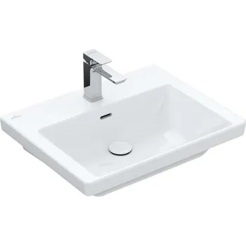 Umyvadlo Villeroy & Boch Subway 3.0 - Umyvadlo 60x47 cm, s přepadem, otvor pro baterii, CeramicPlus, Stone White 4A7060RW