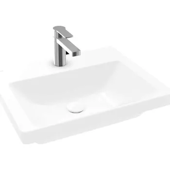 Umyvadlo Villeroy & Boch Subway 3.0 - Umyvadlo nábytkové 55x44 cm, bez přepadu, otvor pro baterii, CeramicPlus, Stone White 4A70F5RW