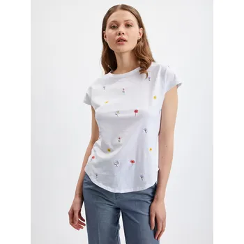 Orsay Bílé dámské květované tričko - Dámské Orsay šedá 2258638