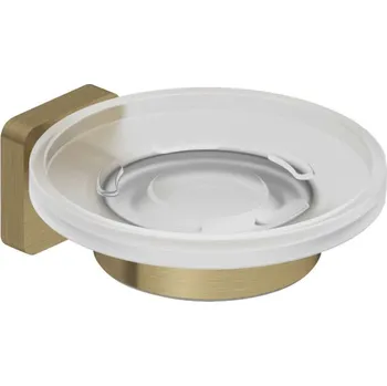 Mýdlenka Kludi Vela S - Mýdlenka s držákem, sklo/kartáčované zlato 25985N0