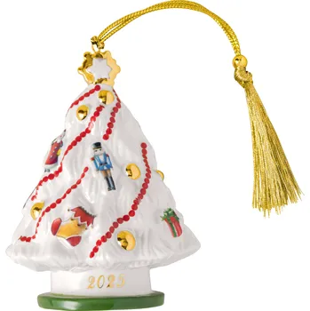 Vánoční dekorace Villeroy & Boch Christmas Classics 2025 vánoční ozdoba stromeček 7.3 x 9.8 x 7.3 cm