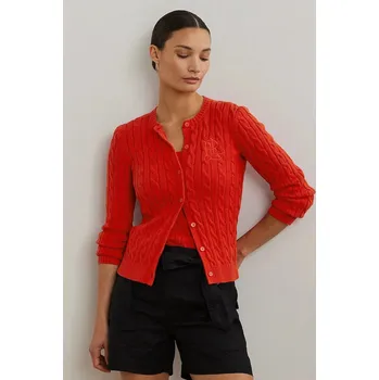 Dámské oblečení Bavlněný kardigan Lauren Ralph Lauren 200932225 červená 33A, vel. XL