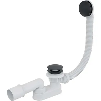 Sifon kielle Odtokové soupravy - Vanová odtoková a přepadová souprava, délka 800 mm, ClickClack, kov, matná černá 11601014