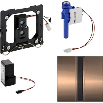 Splachovací tlačítko Geberit Splachovací systémy - Splachování pisoárů s elektronickým ovládáním, napájení ze sítě, krycí deska typ 50, červenozlatá 116.026.QB.1