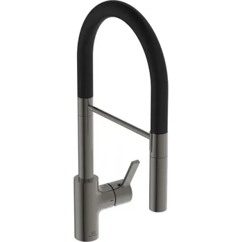 Vodovodní baterie Ideal Standard Gusto - Dřezová baterie s flexibilním ramenem a sprškou, Magnetic Grey/černá BD417A5