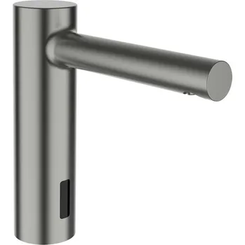 Vodovodní baterie Laufen Twintronic - Elektronická umyvadlová baterie, bez směšovače, bateriové napájení, kartáčovaná ocel HF707004423060