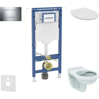 Geberit Duofix - Set předstěnové instalace, klozet Alpha se sedátkem, tlačítko Sigma20, chrom SANI11CD1106