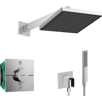 Hansgrohe - Sprchový set s termostatem pod omítku, s tělesem, 26x26 cm, chrom SANI21HHH003