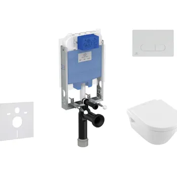 WC sada Ideal Standard ProSys - Set předstěnové instalace, klozetu a sedátka Architectura, tlačítka Oleas M1, DirectFlush, SoftClose, CeramicPlus, chrom mat ProSys80M SP119