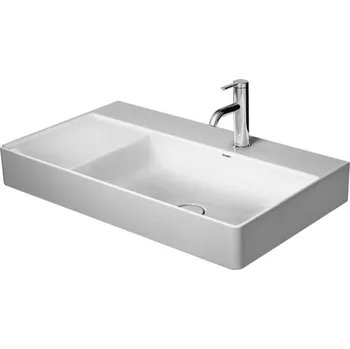 Duravit DuraSquare - Umyvadlo nábytkové 80x47 cm, s 1 otvorem pro baterii vpravo, DuraCeram, s WonderGliss, alpská bílá 23498000711