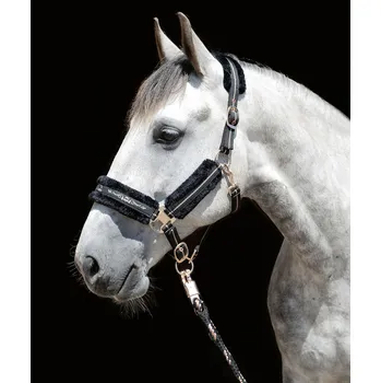 Ohlávka s beránkem HKM Rosegold černá Cob