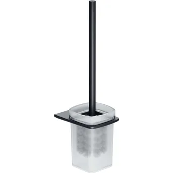 WC štětka kielle Vega - WC štětka nástěnná s držákem, matné sklo/matná černá 40518004