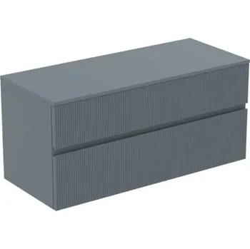Nábytek Ideal Standard Finesse - Umyvadlová skříňka, 120x51x56 cm, 2 zásuvky, Ribbed Matt ashblue E3431UQ