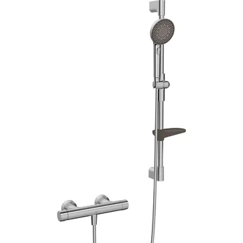 Sprchový set Hansa Prisma - Sprchový set s termostatem, 3 proudy, broušená ocel 4813042180