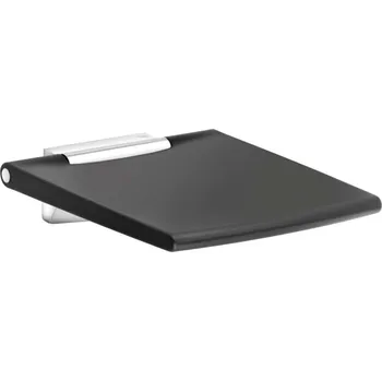 Koupelnové sedátko Keuco Plan Care - Sprchové sedátko 45x54 cm, černá/chrom 34983010037