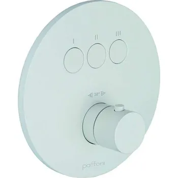 Vodovodní baterie Paffoni Compact Box - Termostatická baterie pod omítku, pro 3 spotřebiče, matná bílá CPT019BO