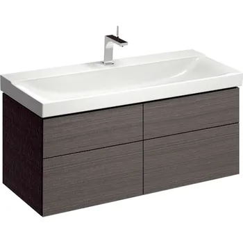 Koupelnový nábytek Geberit Xeno 2 - Skříňka pod umyvadlo 120 cm s LED svítidlem, 4 zásuvky, šedá 500.518.43.1