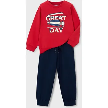 Dětská bavlněná tepláková souprava Mayoral 3882.5D.Mini.PPY2 červená 33X, vel. 110