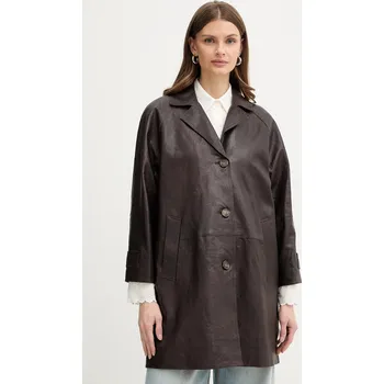 Kožený kabát Weekend Max Mara CAMINO 2615471011600 hnědá 88X, vel. 38