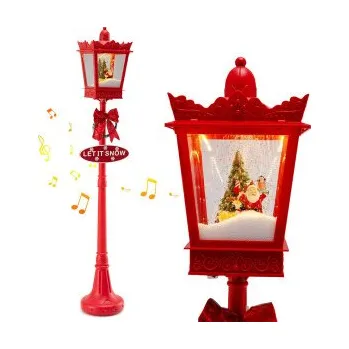 Dekorativní svítidlo Vánoční lampa CM25267DE-RE s teplými bílými LED světly, 185 cm, červená - B COSTWAY