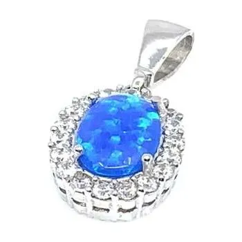 Řetízek Diante Zlatý přívěsek s modrým opálem 59640881