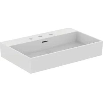 Ideal Standard Extra - Umyvadlo na desku 70x45 cm, s přepadem, 3 otvory pro baterii, bílá T389501