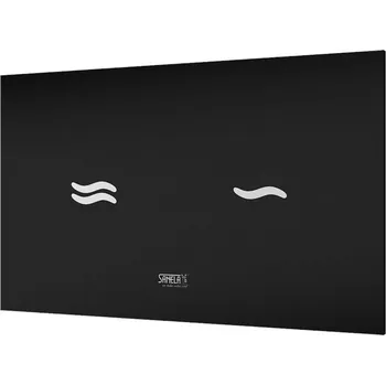 Splachovací tlačítko Sanela Nerezová WC - Elektronické dotykové ovládání pro splachování WC, do montážního rámu SLR 21, černé sklo/bílá SLW 30E