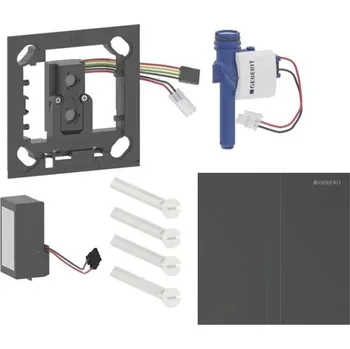 Geberit - Elektronické ovládání splachování pisoárů typ 40, síťové napájení, easy to clean, Bluetooth, kartáčovaný černý chrom 116.227.QD.1