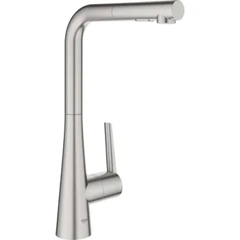 Vodovodní baterie Grohe Zedra - Dřezová baterie s výsuvnou sprškou, supersteel 32553DC2