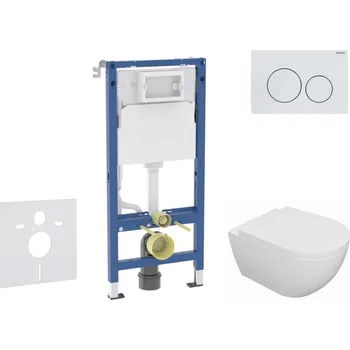 WC sada Geberit Duofix - Set předstěnové instalace, klozetu Oudee a sedátka softclose, tlačítko Delta20, alpská bílá SANI11CA3131B